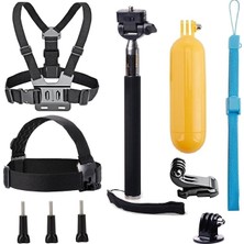 MSP Evrensel Aksiyon Kamerası Aksesuarları Paket Kafası Göğüs Kayışı Montajı/selfie Çubuğu/yüzer El Kavraması Dragon Touch/akaso EK7000 Brave 4 5 6 7 Le V50X/GOPRO Hero 11 10 9 8 7 ile Uyumlu