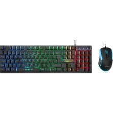 MSP KM-198 Luminax Gökkuşağı Aydınlatmalı Q Gaming Oyuncu Klavye + Mouse Set