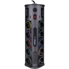 MSP 10'lu Parcbeny Serisi Swv-Prz 100 Prizhive 3m 1860 Joule 1.5mm 1 USB 1 Typec 2.1A/5V 16A 250V 3680W 10'lu Akım Korumalı Priz