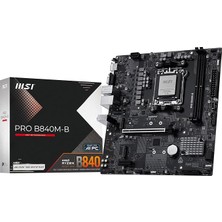 MSP Pro B840M-B Am5 Ddr5 8000MHZ(OC) Hdmı,vga,2x M.2 USB 5 Gbs 2.5g Lan Matx