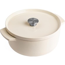 MSP Cast Iron 26 Cm/5,2 L Kapaklı Tencere, Yüksek Kaliteli, Sağlam ve Uzun Ömürlü, Kızartma, Kızartma, Pas Içermeyen Emaye Iç Kısım, Indüksiyon, Ergonomik Sap, 260°C'YE Kadar Fırına Dayanıklı,