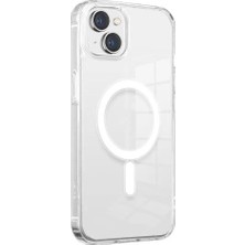 MSP Iphone 13 Ile Uyumlu Yüksek Kalite Kablosuz Şarj Özellikli Silikon Telefon Kılıfı Şeffaf, Wireless Magsafe ile Uyumlu Silikon Kapak Şeffaf