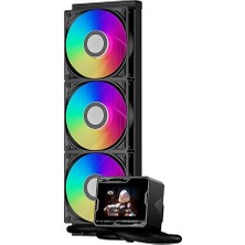 MSP Cps GT360M Argb Display Bk 360MM Aıo Sıvı Cpu Soğutucu, 2.8” IPS Ekran, 300W Tdp, 3X120MM Argb Pwm Fan, Intel LGA1700/1851 & Amd Am5/am4 Uyumlu