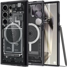 MSP Galaxy S24 Ultra ile Uyumlu Magnet Kılıf Ultra Hybrid Mag Fit Sararmaya Dayanıklı Tasarım Siyah Şeffaf Kapak - ACS07298 (Spigen Tr Garantili)