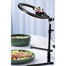 MSP Masaüstü Ring Light Çekim Standı – 30-47,5 cm Ayarlanabilir Yükseklik, Telefon Tutuculu Ürün Video & Fotoğraf Çekim Selfie Işığı Tripod, CZ-035, Siyah