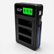 MSP Gopro Hero 9 Hero 10 Hero 11 Hero 12 ile Uyumlu 3 Slot LCD Ekranlı USB Batarya Şarj Cihazı AHDBT-901 AHDBT-901C Enduro Batarya Destekli Hızlı Şarj Ünitesi | GO901