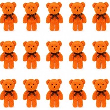 MSP Oyuncak Mini Peluş Ayıcık 15 cm 100 Adet Set, Yumuşak Peluş Oyuncak, Hediyelik Ayıcık, Organizasyon ve Parti Süsü (Turuncu)