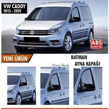 MSP Caddy Uyumlu Mk3 2015-2020 Batman Yarasa Ayna Kapağı Piano Black Abs Plastik