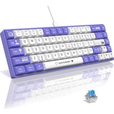 MSP AK680 65% Kablolu Hotswap Mekanik Oyun Klavyesi,68 Tuşlu Taşınabilir Anti-Ghosting Klavye,gökkuşağı Arkadan Aydınlatmalı Programlanabilir,ergonomik,kahverengi Mor Beyaz, Anahtar-Mavi