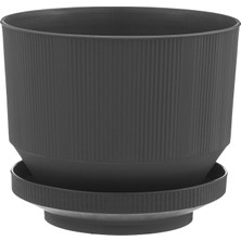MSP S281 Lüks Saksı Dekoratif Saksı, Antrasit, 15.5cm, 1.7 Litre