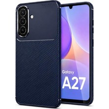 MSP Eye - Samsung Galaxy A27 Için Kılıf Karbon Tasarım Kamera Korumalı Silikon Telefon Kılıfı Kapak - Lacivert