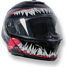 MSP Serisi Açılabilir Motor Kaskı (Ece 22.06) - Venom (Siyah Vizör Dahil)