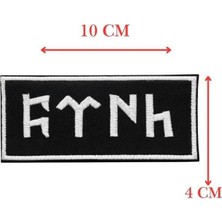 MSP Patch Göktürkçe Türk Yazılı Cırtlı Askeri ve Outdoor Arma, Siyah-Beyaz