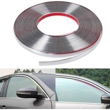 MSP Group (7236) 18 mm 3D Dekoratif Krom Nikelaj Şerit Çıta Panjur Kalın Şerit 3 Metre ile Uyumlu