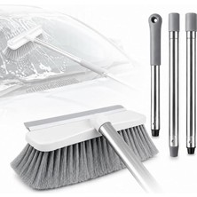 MSP Viscomop Oto Yıkama Fırçası - Cam Çekli Araç Temizlik Seti, 3 Parçalı Metal Sap, Yumuşak Kıllı Çekçek, Araba, Karavan, Tekne, Cam ve Zemin Temizleme Aparatı