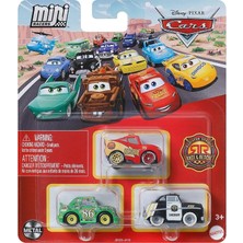 MSP Pixar Cars Mini Racers Diecast Car 3 Pack (Chick Hicks, Lightning Mcqueen, Sheriff)