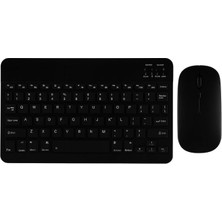 MSP Tasarımlı Bluetooth Kablosuz Klavye ve Mouse Seti | Android, Ios ve Windows Uyumlu | Şarj Edilebilir, Taşınabilir ve Sessiz Tuşlu Set (Siyah)