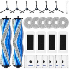MSP Deebot T30 Omni / T30 Pro Omni / T30 Için 25 Adet Aksesuar Seti, Yedek Aksesuar, 2 Karışıklık Önleyici Ana Fırça, 6 Silme Pedi, 6 Toz Torbası, 6 Yan Fırça, 4 Filtre, 1 Temizleme
