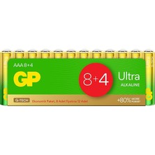MSP G-Tech Ultra Alkalin Ince LR03 - Aaa Boy 1.5V Pil 12'li Shrink