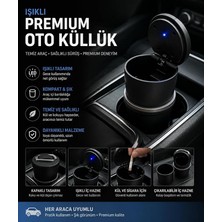 MSP Premium Oto Küllük LED Aydınlatmalı Araç Içi Küllük Koku ve Kül Önleyici Kapaklı Tasarım
