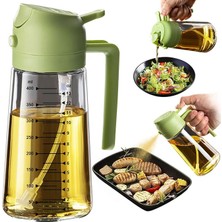 MSP Mutfak Için 16 Oz Yağ Dağıtıcı Şişesi - 2'si 1 Arada Zeytinyağı Dispenseri ve Yağ Püskürtücü - 470ML Zeytinyağı Şişesi - Yemek Pişirme, Mutfak, Salata, Barbekü Için Yağ Püskürtücüsü Yeşil