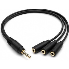 MSP PX-3AUX 3’lü Stereo Çoklayıcı, 3.5 mm Aux Jak Splitter Kablo, 1 Erkek Giriş 3 Dişi Çıkış, Kulaklık Hoparlör Telefon Pc Araç Ses Paylaşım Adaptörü