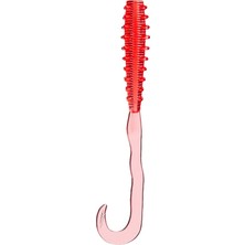MSP Craft Red Back Curly Tai Rubber Worm Tmw-Cul #002 Red