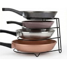MSP Home Metal 4 Katlı Tava Rafı Düzenleyici Organizer – Dik ve Yatay Kullanım Tencere Tava Standı, Dolap Içi Tava Rafı, Mutfak Tencere Kapaklık Organizer, Çok Amaçlı Metal Raf