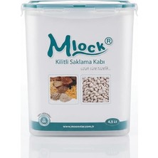 MSP Mlock Kilitli Saklama Kabı – Sızdırmaz Kilitli Kapaklı Bakliyat ve Kuru Gıda Erzak Kabı, Mat Şeffaf Plastik Düzenleyici Kutusu Bpa Içermez (4000ML)