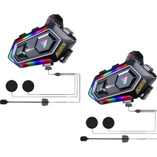 MSP Adet Y20 Max Telsiz Özellikli 5.3 Motosiklet Kask Kulaklık Intercom Rgb Motorsiklet Interkom