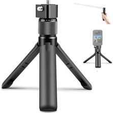 MSP 360° Dönebilen Bullet Time Kamera Tutucu, Mini Masa Tripodu, Çift 1/4 Vida Alüminyum Gövde Taşınabilir Stabil Stand INSTA360 X3, X2, X4, X5, One Rs, Go 3, One x ile Uyumlu (Handle)
