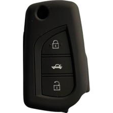 MSP Keys Silikon Anahtar Koruma Kılıfı, Toyota Corolla Auris Yaris Verso Avensis Aygo Hilux Için Uyumlu, Siyah