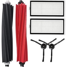 aklow akyoleticaret Roborock ile Uyumlu Q8 Max- Q8 Max+; Q5 Max+-Q5 Pro; Q5 Pro+ Yedek Fırça, Hepa Filtre Yenileme Aksesuar Takımı-Siyah 6 Parça
