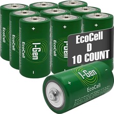 MSP Batteries R20 Ecocell D Boy Pil 1.5V Büyük Boy Pil (10, 10'lu Paket)