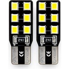 MSP W5W Canbus LED Ampul Seti, Beyaz Işık, Ultra Parlak Beyaz, Plaka ve Park Ampülü, Iç Aydınlatma, 2'li Paket