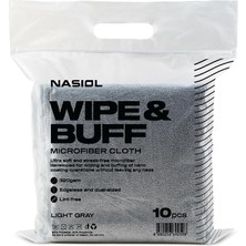 MSP Wipe&buff Mikrofiber Seramik Kaplama Uygulama Bezi 10'lu Paket, Tüy Bırakmaz Detailing Bez, Çift Taraflı Araç Içi Dışı Bakım,temizleme,açık Gri