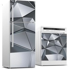 aklow akyoleticaret Buzdolabı ve Bulaşık Makinesi Beyaz Eşya Sticker Kaplama 3D Metal