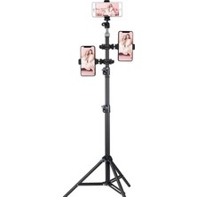 MSP 3 Telefon Başlıklı 2.1 Metre Uzayabilen Yükseklik ve Açı Ayarlı Youtuber & Influencer Çekim Tripodu Standı AL5035