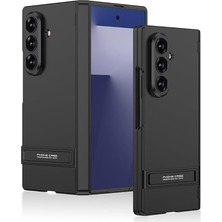 MSP - Galaxy Z Fold 7 ile Uyumlu Samsung Kılıf L Standlı Kamera Korumalı Kıpta Titanyum Renkli Pc Kapak