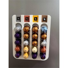 MSP Kahve Standı Buzdolabı Için Mıknatıslı 20 Kapsül Nespresso Kapsül Tutucu (Beyaz)