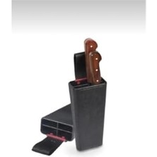 aklow akyoleticaret Bıçak, 4 Bölmeli Kütüğü Kasap Kütüklük Kemer Askılı 22X9 cm