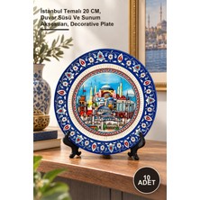 Yenilig 10 Adet Dekoratif Porselen Tabak – Istanbul Temalı 20 Cm, Duvar Süsü ve Sunum Aksesuarı, Decorative Plate