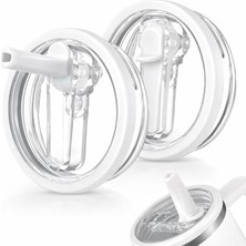MSP Oz Uyumlu Yedek Kapak – Sızdırmaz Leakproof Tasarım – Bpa Free Yedek & Upgrade Lid – Stanley Quencher ile Uyumlu Bardak & Termos Kapağı + Iç Pipeti (Beyaz)
