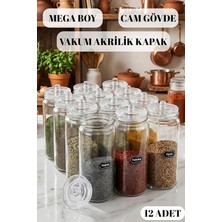 MSP Adet Vakum Kapaklı Büyük Boy Cam Baharatlık Seti 500 ml
