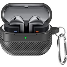 MSP Samsung Galaxy Buds 3 Pro, Buds 3 ve Buds 3 Fe ile Uyumlu Mat Karbon Fiber Dokulu Darbelere Dayanıklı Premium Silikon Kılıf (Galaxy Buds 3 Pro/3/3 Fe)