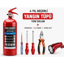 MSP Seti Yangın Tüpü 1 Kg, Pense, Tornavida ve El Feneri ile Araçlara Zorunlu Set