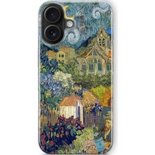 MSP iPhone 16 Uyumlu Van Gogh Kolaj Tasarım Baskılı Şeffaf Kılıf