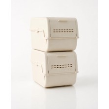 MSP Mini Boy Patates Soğan Sepeti Bpa Free Sebzelik Organizer Kutu Motek Krem 8 L