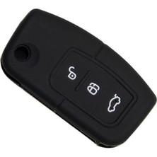 MSP Keys Ford Fiesta Focus Courier B-Max Kuga Için Siyah Silikon Anahtar Koruma Kılıfı, 3 Tuşlu