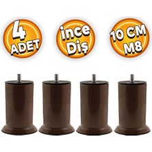 aklow akyoleticaret Mobilya Metal Kanepe, Ayağı M8 Civata, 10 cm (, Baza Koltuk Destek, Kahverengi Metal Ayak, 4 Adet)